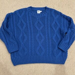 Princess Polly Oversized Royal Blue Cable Knit Sweater